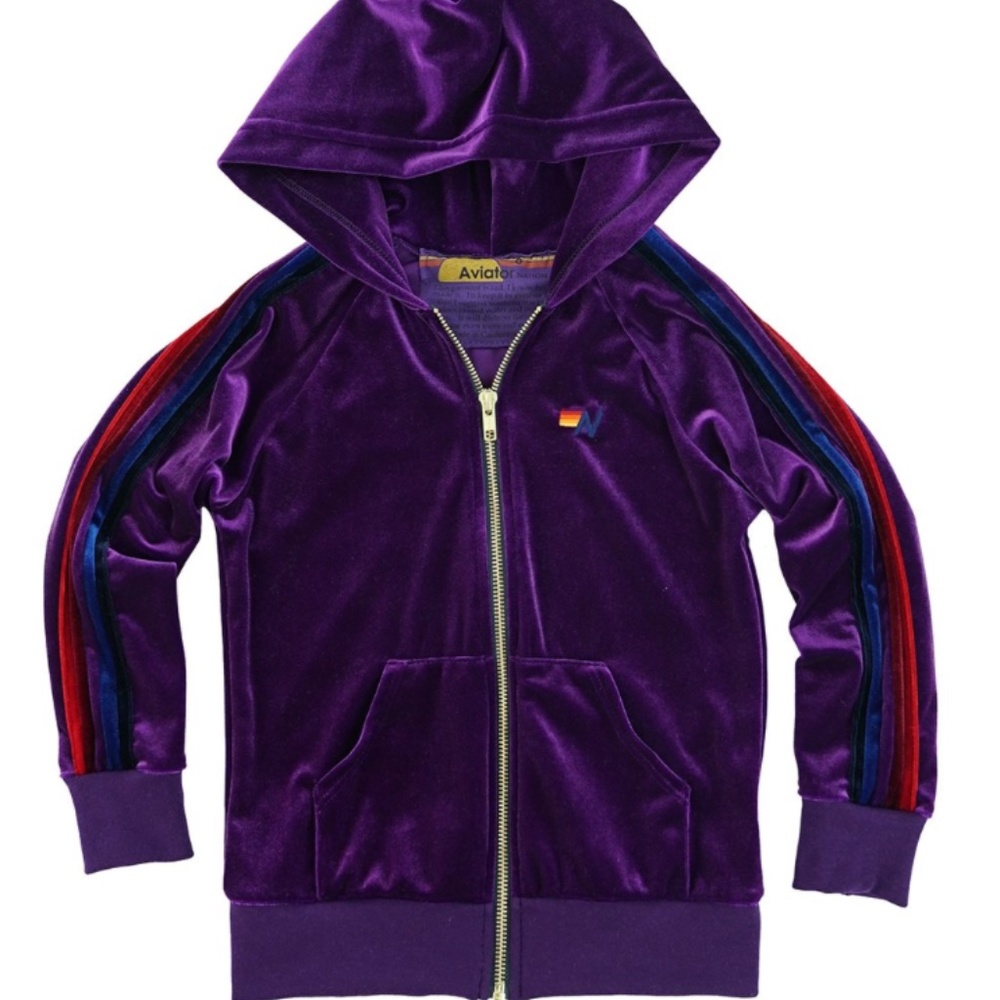 Kid's Aviator Nation velvet hoodie Sz 8